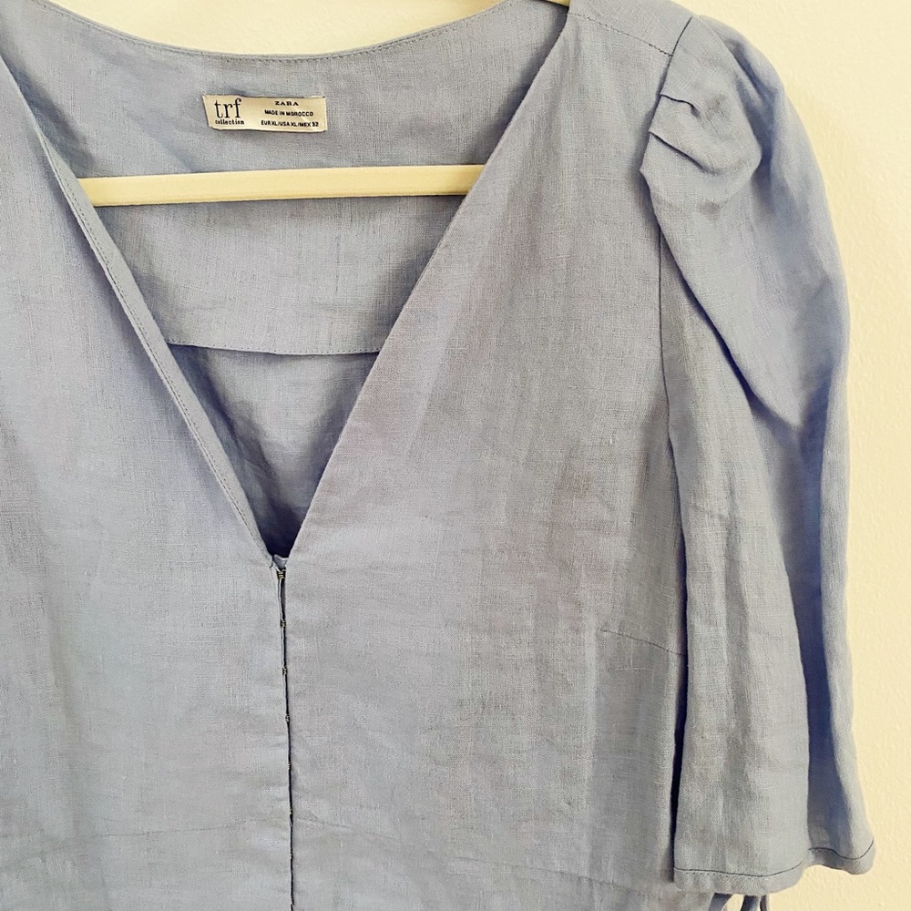 Zara baby blue linen top